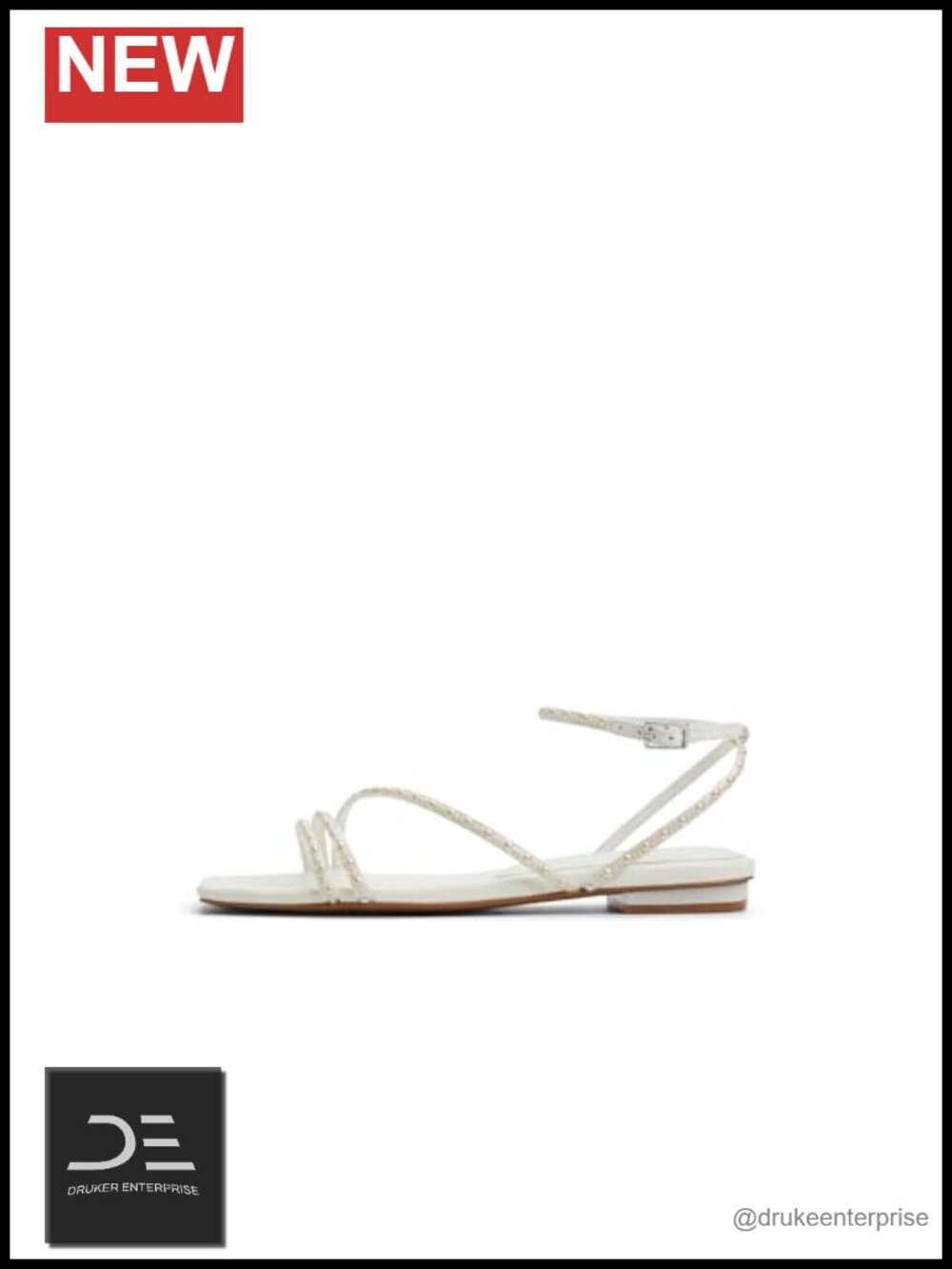 ALDO Marjorie Flat Sandals Women Square Toe Slingback Buckle Faux Fur
